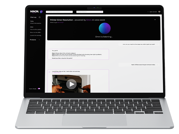 Ninja Omni laptop interface